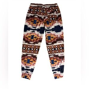 NWT-L Navajo Pattern 
Performance Pant gathered ankle drawstring & elastic waist
